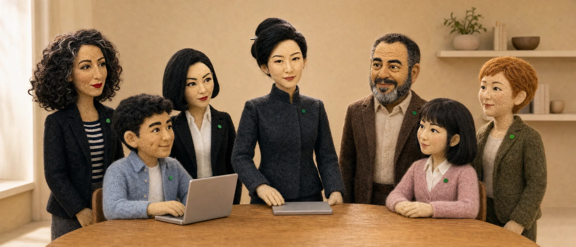 The OHHHOS felt team gathered around a shared worktable.